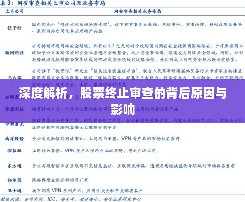 深度解析，股票终止审查的背后原因与影响