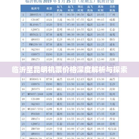 临沂至昆明机票价格深度解析与探索