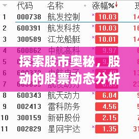 探索股市奥秘，股动的股票动态分析