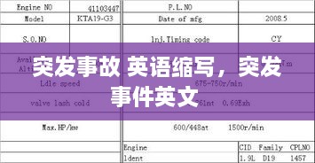 突发事故 英语缩写，突发事件英文 