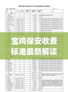 宝鸡保安收费标准最新解读，一览表揭秘费用细节