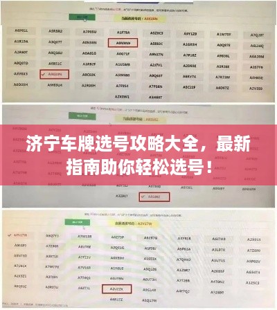 济宁车牌选号攻略大全，最新指南助你轻松选号！