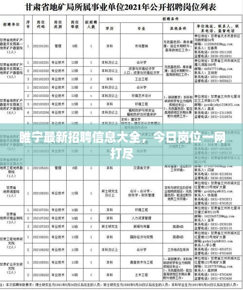 睢宁最新招聘信息大全，今日岗位一网打尽