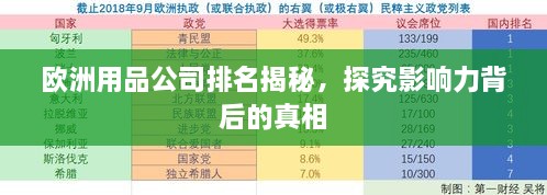 欧洲用品公司排名揭秘，探究影响力背后的真相