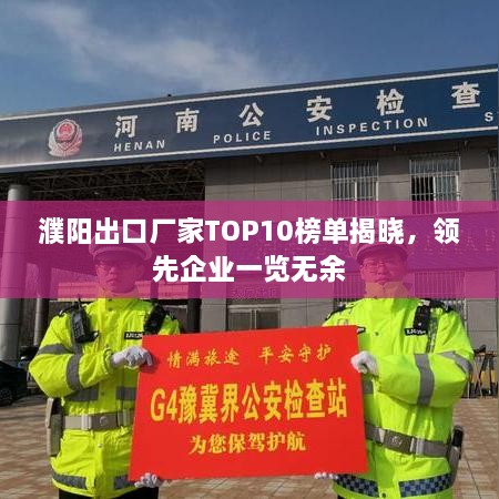 濮阳出口厂家TOP10榜单揭晓，领先企业一览无余