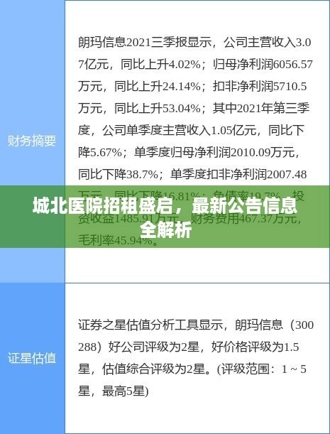 城北医院招租盛启，最新公告信息全解析