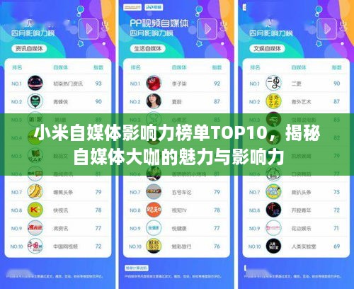 小米自媒体影响力榜单TOP10，揭秘自媒体大咖的魅力与影响力