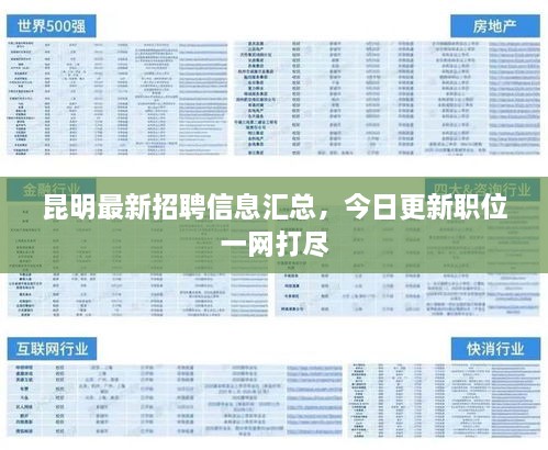 昆明最新招聘信息汇总，今日更新职位一网打尽