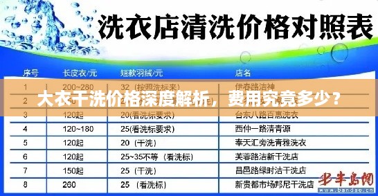 大衣干洗价格深度解析，费用究竟多少？