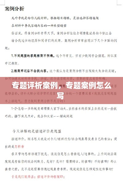 专题评析案例，专题案例怎么写 