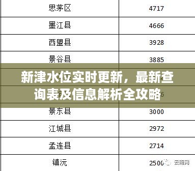 新津水位实时更新，最新查询表及信息解析全攻略