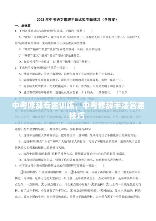 中考修辞专题训练，中考修辞手法答题技巧 