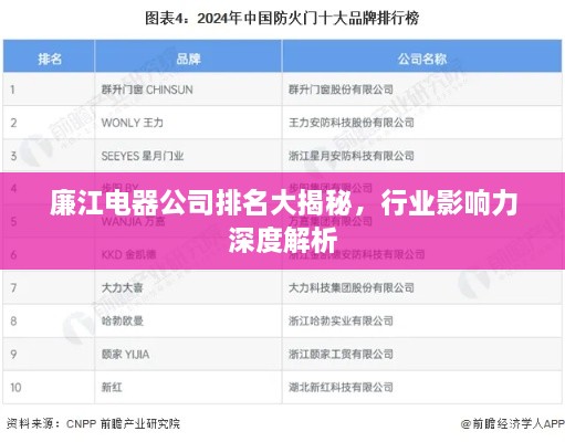 廉江电器公司排名大揭秘，行业影响力深度解析